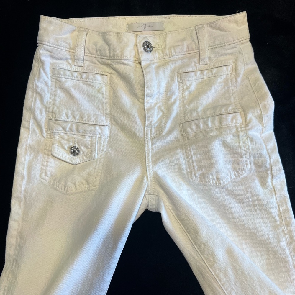 7 For All Mankind Georgia High rise Flare White Jeans-SZ 23-EUC - Picture 15 of 15